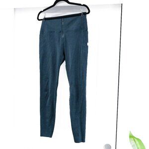 Vuori Large VUORI Super Soft Zip Front Legging Green Blue Heather Full Length